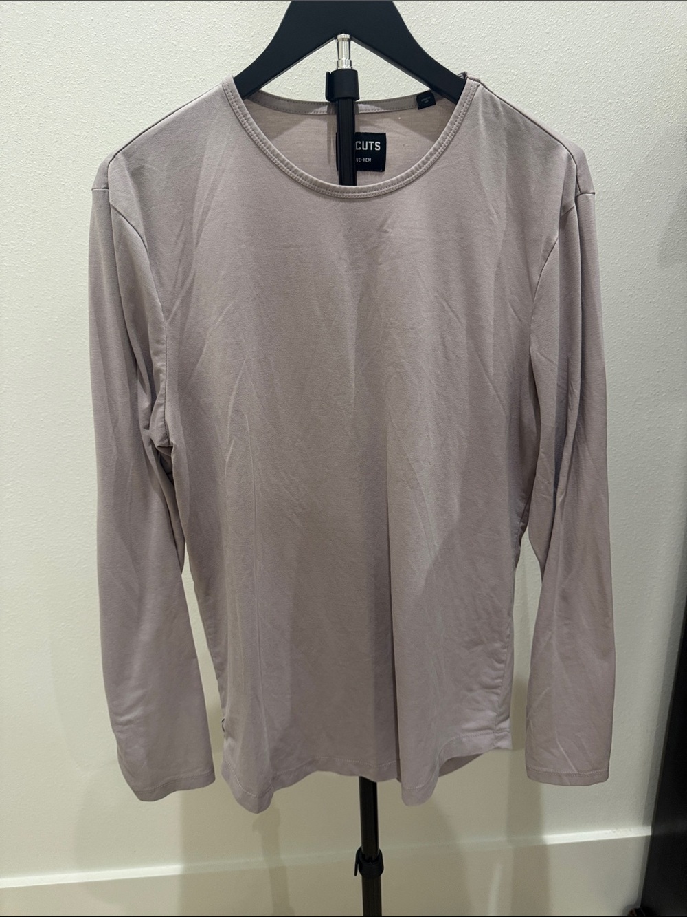 Cuts Clothing Long Sleeve Crew Neck Shirt - Taupe Gray